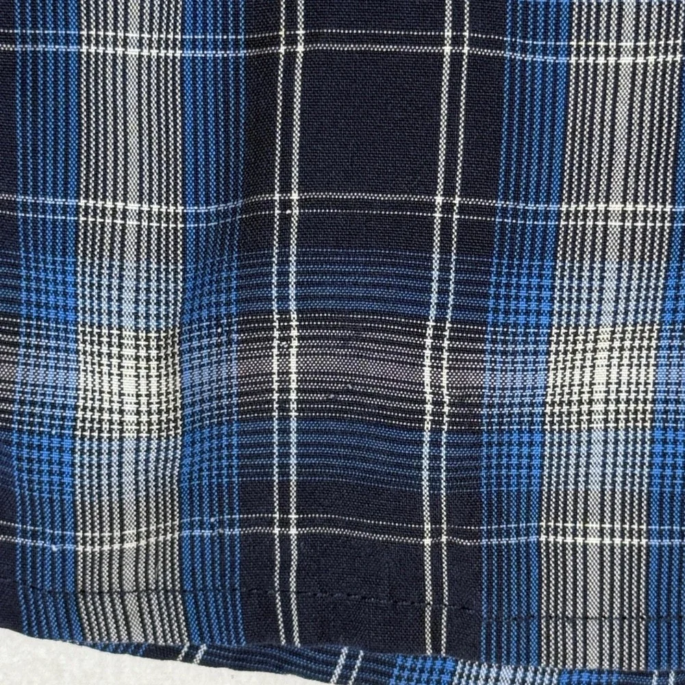 The North Face Mens Large Blue Plaid Button Up Long‎ Sleeve Shirt Modal Hiking